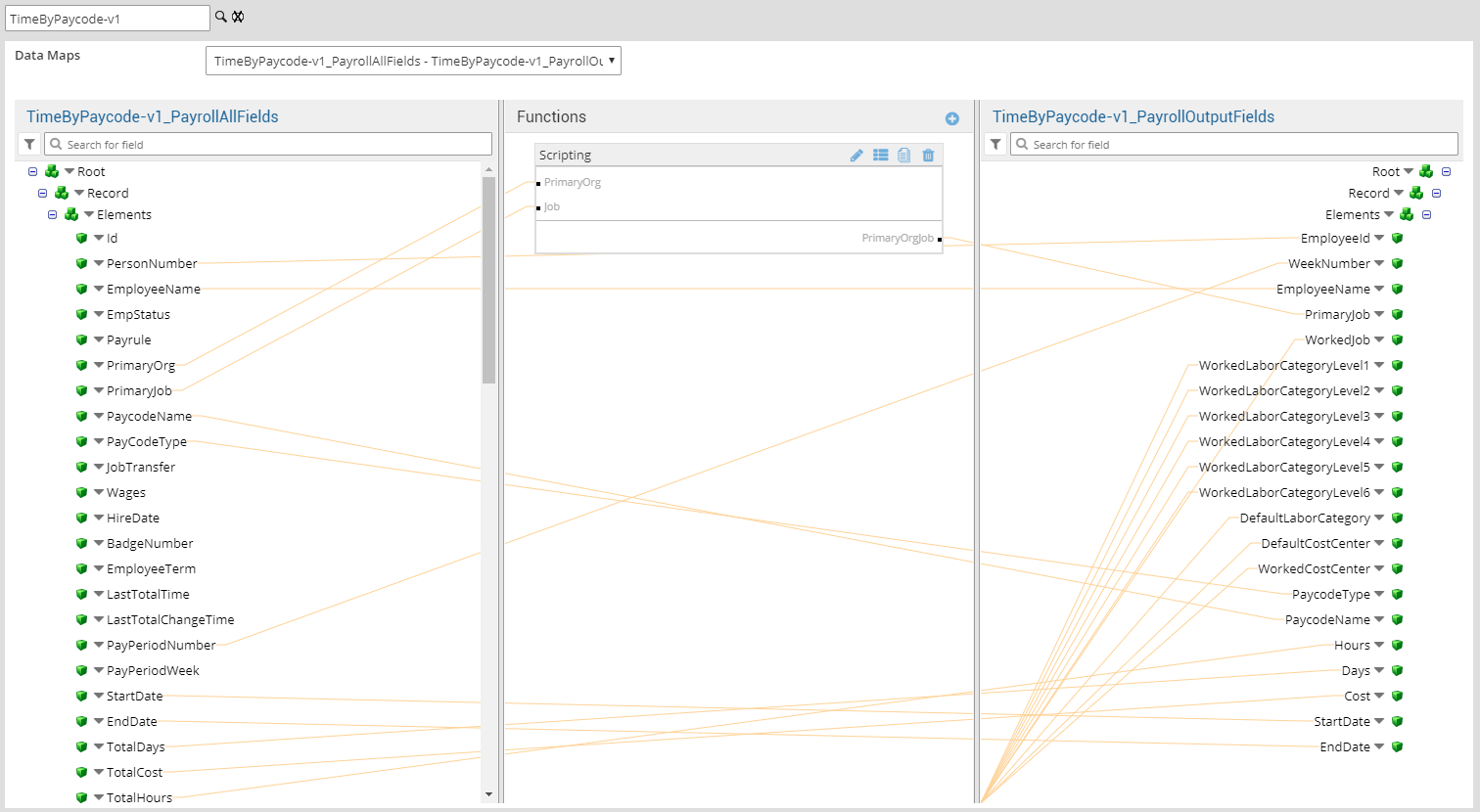 Map Export Payroll - Payroll Output Fields