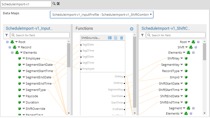 Data Map Import Schedule Shift Combine Profile