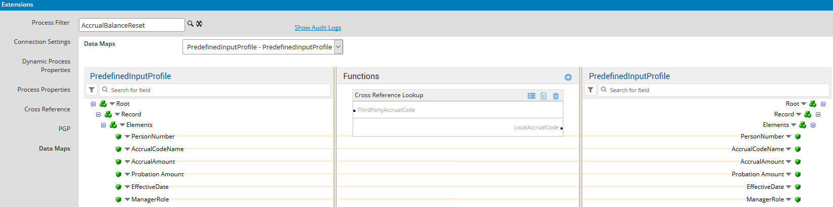 Data Map Predefined Input Profile