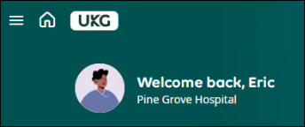 Screenshot of welcome screen with employment name